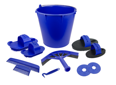 Poetsset van 10 items in emmer Blauw Poetsset van 10 items in emmer Blauw