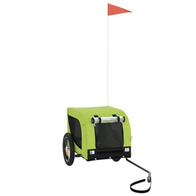Hondenfietstrailer oxford stof en ijzer groen en zwart