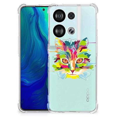 OPPO Reno8 Stevig | Bumper Hoesje | Cat Color