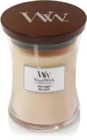 WoodWick Geurkaars Medium White Honey - 11 cm / ø 10 cm - Geurkaars in Glas - Houten Lont - thumbnail