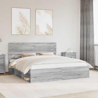 Bedframe Grijs Sonoma 200 x 200 cm Massief grenenhout - thumbnail