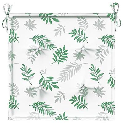 VidaXL Tuinstoelkussens 4 st bladpatroon 50x50x3 cm stof