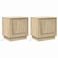 Nachtkastje 2 pcs Sonoma eiken 44 x 34,5 x 45 cm Bewerkt hout - thumbnail