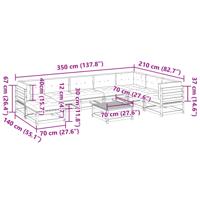 9-delige Loungeset met kussens geïmpregneerd grenenhout - thumbnail