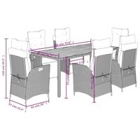 7-delige Tuinset met kussens poly rattan zwart - thumbnail