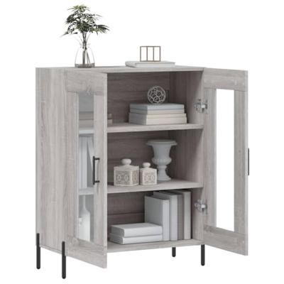 Dressoir 69,5x34x90 cm bewerkt hout grijs sonoma eikenkleurig