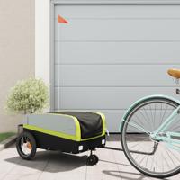 VidaXL Fietstrailer 30 kg ijzer zwart en groen - thumbnail
