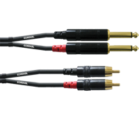 Cordial CFU 6 PC Adapterkabel Tulp M-Jack M Stereo 6m - thumbnail