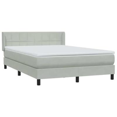 Boxspring met matras fluweel lichtgrijs 140x210 cm