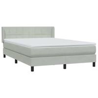 Boxspring met matras fluweel lichtgrijs 140x210 cm - thumbnail
