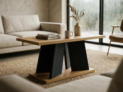 Rechthoekige salontafel MUFFALO 110 cm artisan eik/zwart