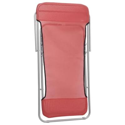 Strandstoelen 2 st textileen en gepoedercoat staal rood