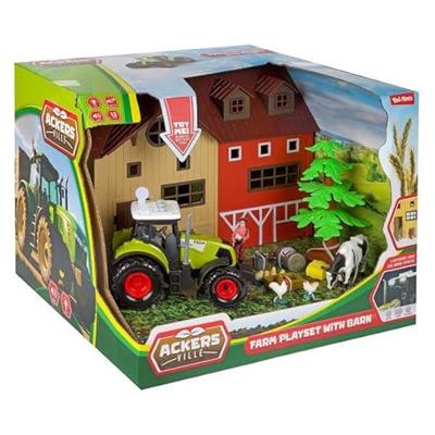 Toi-Toys Ackers ville boerderij met tractor licht en geluid speelset, 12dlg.
