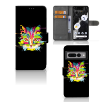 Google Pixel 7 Pro Leuk Hoesje Cat Color - thumbnail