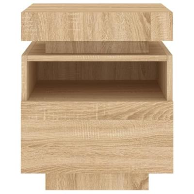 Nachtkastjes met LED 2 st 40x39x48,5 cm sonoma eikenkleurig