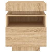 Nachtkastjes met LED 2 st 40x39x48,5 cm sonoma eikenkleurig - thumbnail
