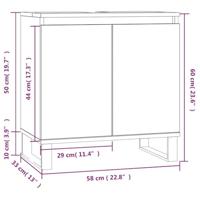 Badkamerkast 58x33x60 cm bewerkt hout sonoma eikenkleurig - thumbnail