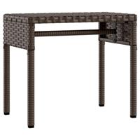 Ligbed met luifel en tafel poly rattan bruin - thumbnail