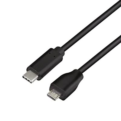 LogiLink USB 2.0 Type C naar micro-USB-aansluitkabel, voor het opladen van apparaten en het synchroniseren van gegevens, kleur: zwart, kabellengte: 1m
