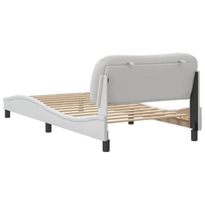 Bedframe met hoofdbord kunstleer wit 100x200 cm Bedframe met hoofdbord kunstleer wit 100x200 cm