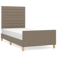 Bedframe zonder matras 90x200 cm stof taupe - thumbnail