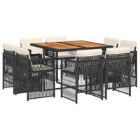 9-delige Tuinset poly rattan zwart - thumbnail