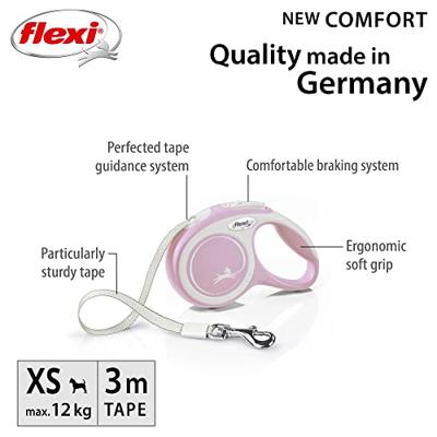 Hondenriem Flexi New Comfort Roze Maat XS (3 m)