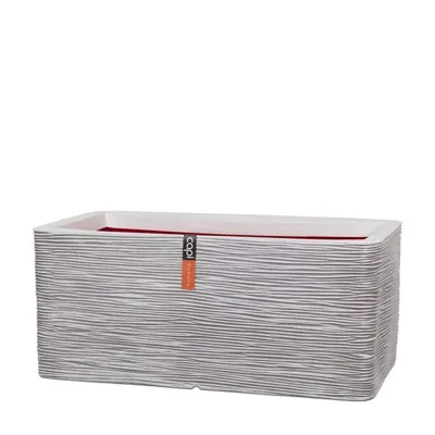 Capi nature rib nl kunststof plantenbak 73x39x32 cm ivoor
