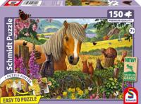 Puzzel - SCHMIDT SPIELE - Schattige bezoekers in de wei - 150 stukjes - Vanaf 7 jaar - thumbnail