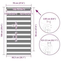 VidaXL Zebra rolgordijn 70x100 cm stofbreedte 65,9 cm donkergrijs - thumbnail