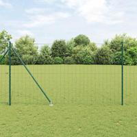 VidaXL Hek met paal groen 1,6 x 10 m staal en pvc - thumbnail