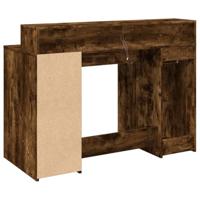 Bureau met LED-verlichting 120x55x91 cm hout gerookt eikenkleur - thumbnail