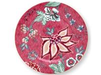 Pip Studio Flower Festival Gebaksbord Donkerroze 17 cm - thumbnail