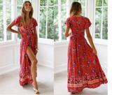 Maxi jurk voor dames | Overslagjurk verkrijgbaar in 10 prints - thumbnail