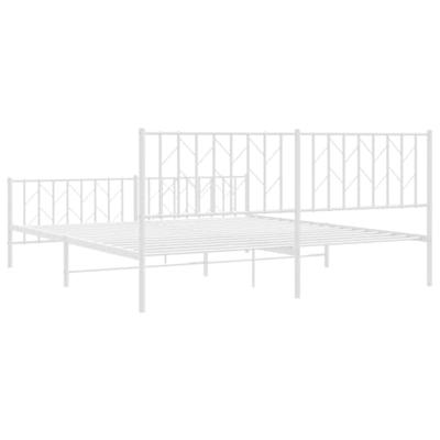 Bedframe met hoofd- en voeteneindemetaal wit 180x200 cm - thumbnail