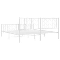 Bedframe met hoofd- en voeteneinde metaal wit 180x200 cm - thumbnail