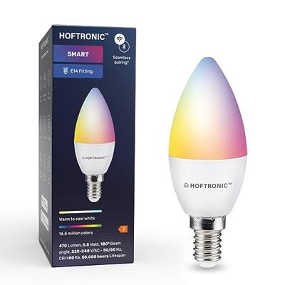 Set van 10 Smart lampen - E14 Kaarslamp - 5,5 Watt 470 lumen - RGBWW - Wifi & Bluetooth - Bestuurbaar via app - Google Home, Amazon Alexa en Siri