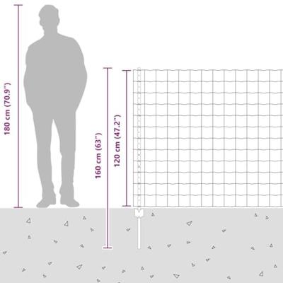 VidaXL Hek met paal groen 1,2 x 10 m staal