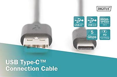 Digitus 1.8m, USB3.0-C/USB3.0-A 1.8m USB C USB A Zwart Digitus 1.8m, USB3.0-C/USB3.0-A 1.8m USB C USB A Zwart