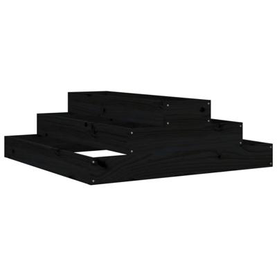 VidaXL Plantenbak 80x80x27 cm massief grenenhout zwart VidaXL Plantenbak 80x80x27 cm massief grenenhout zwart