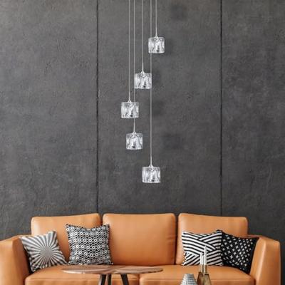 Searchlight Vide hanglampIce Cube 5x5w - 3000K - 18cm metaalgrijs - 6775-5-LED