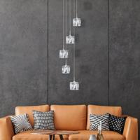 Searchlight Vide hanglampIce Cube 5x5w - 3000K - 18cm metaalgrijs - 6775-5-LED - thumbnail