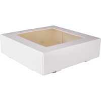 Gebaksdoos | karton + PET | 19x19x5cm | met venster | wit | 200 stuks - thumbnail