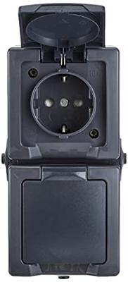 Kopp 136915009 Nautic Wandontactdoos met klapdeksel spatwaterdicht Antraciet 1 stuk(s)
