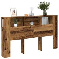 Hoofdbordkast 180x18,5x102,5 cm bewerkt hout oud houtkleurig - thumbnail