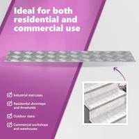 VidaXL Trap tread rechthoekig 2 pcs zilver 100 x 25 cm aluminium - thumbnail