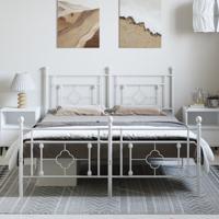 Bedframe met hoofd- en voeteneinde metaal wit 193x203 cm - thumbnail