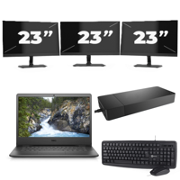 Dell Vostro 3400 - Intel Core i5-11e Generatie - 14 inch - 8GB RAM - 256GB SSD - Windows 11 Home + 3x 23 inch Monitor - thumbnail