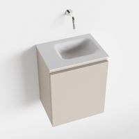 MONDIAZ OLAN 40cm toiletmeubel linen. LEX wastafel talc rechts geen kraangat - thumbnail