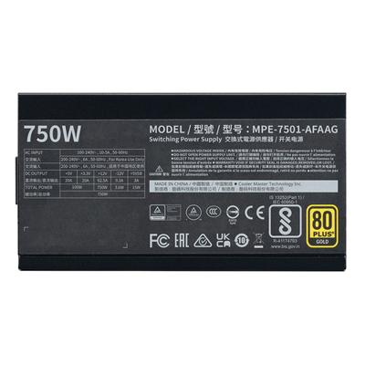 Cooler Master mpe-7501-afaag-3eeu mwe gold 750 v2 atx3.1, 750w, 90% @typical, fully modular, 120mm